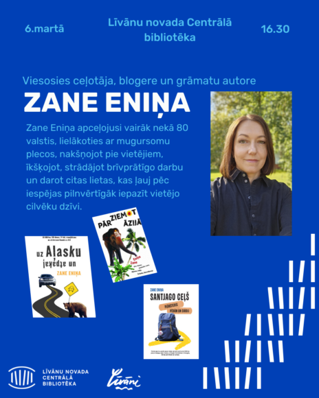 Zane Eniņa brauc ciemos uz bibliotēku