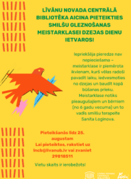 Aicinām pieteikties smilšu gleznošanas meistarklasei, kas notiks Dzejas dienu ietvaros!