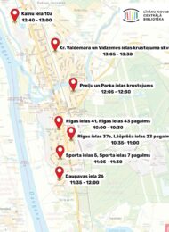 Mobilā busa pieturvietas un laiki 23.oktobrī