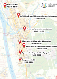 Mobilā busa pieturvietas un laiki 9.oktobrī
